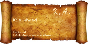 Kis Ahmed névjegykártya